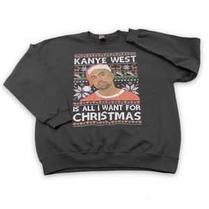 Gildan Heavy Blend Ye Kanye West Is All I Want for Christmas Crew Sweatshirt L
